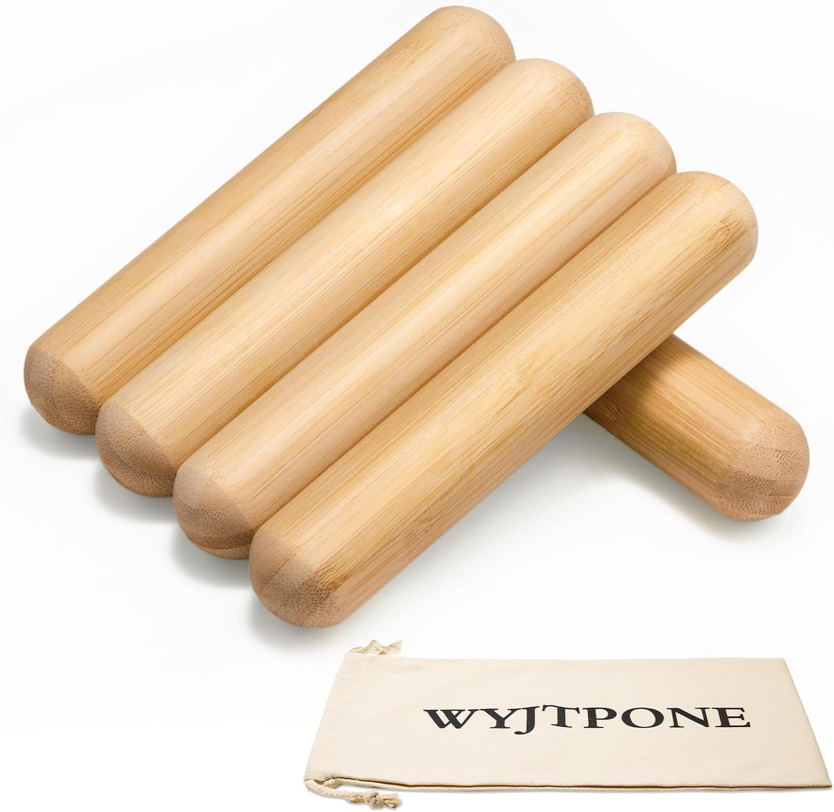 Bamboo Massage Sticks,Guasha Massage Roller Tool for Body Shaping & Relaxing Muscles 5pcs (0.59Inch*15Inch)