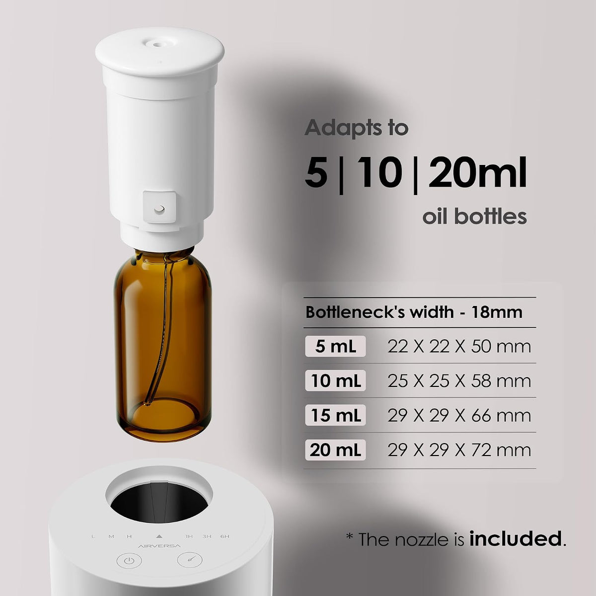 Airversa AN6 Waterless Diffuser for Essential Oil for Home, Room, Black