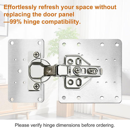 6 Pcs Cabinet Hinge Repair Plate Cabinet Repairs Kit 2 Sizes | Stainless Steel, Hinge Repair Board, with Mounting Screw, Cabinets Fixing Plate Bracket, for Kitchen Cupboard Door Cabinets
