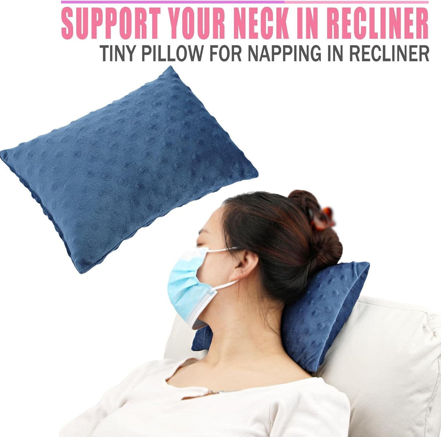 Small Knee Pillow for Side Sleepers, Soft Leg Pillows Relief from Knees, Sciatica, Hips, Joints Between Legs, Back Pain When Side Sleeping, Leg Alignment Knee Support Pillow, Minky Dot Black