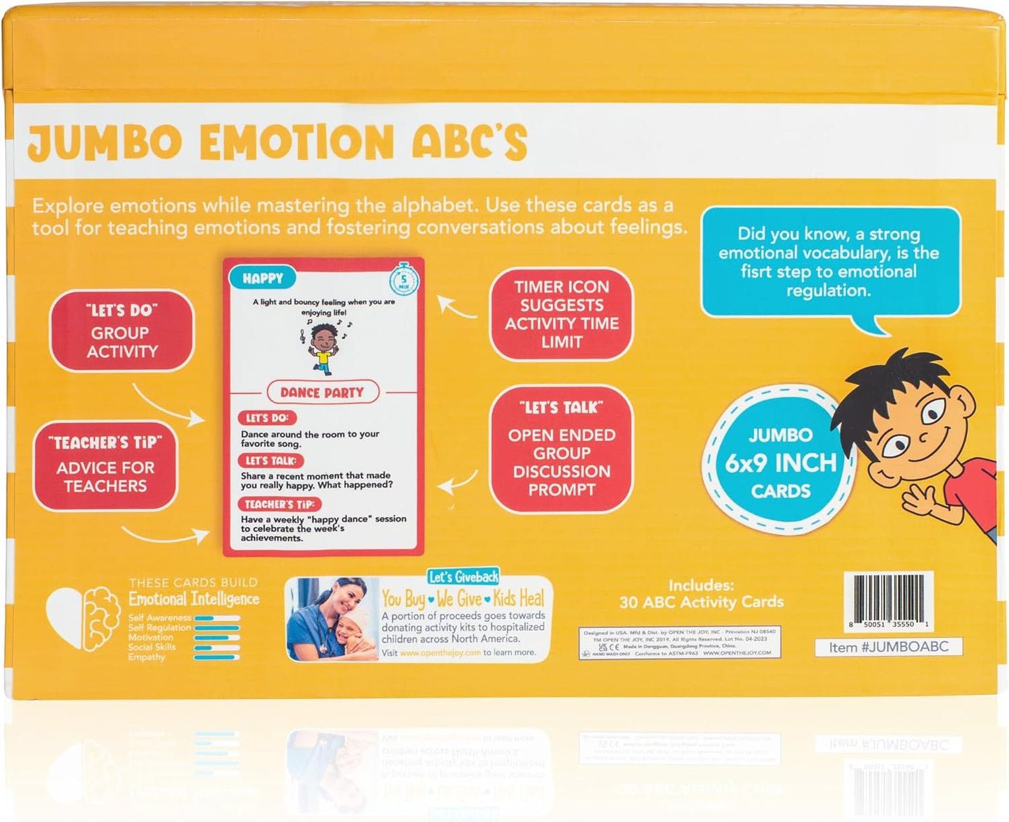 Open The Joy Jumbo Calming Cards, SEL Mindfulness Cards for Kids 3+