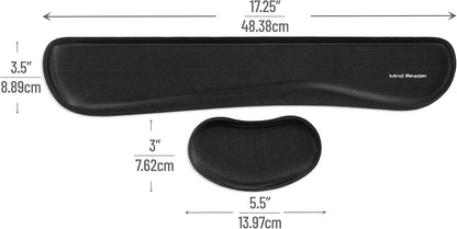 Mind Reader Air-Cloud Memory Foam Armrest Pads, Office & Gaming Chair Arm Rests, Elbow Support with Washable Cover, Black