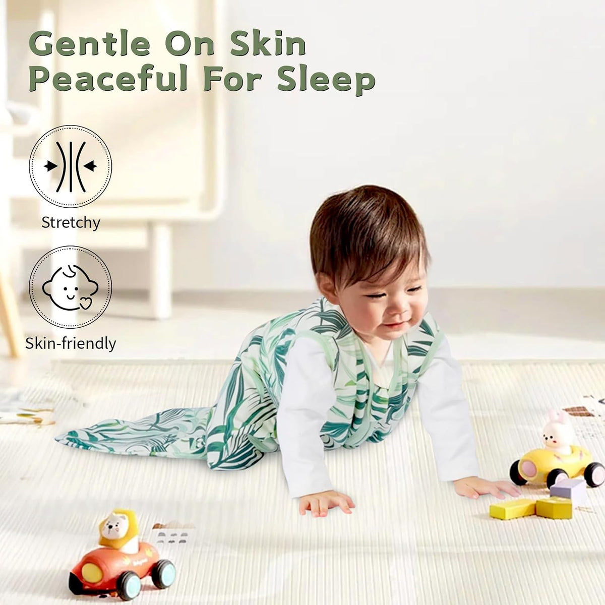 Baby Sleep Sack 0-6 Months, 100% Cotton Wearable Blanket, 0.5 Tog, 3 Pack