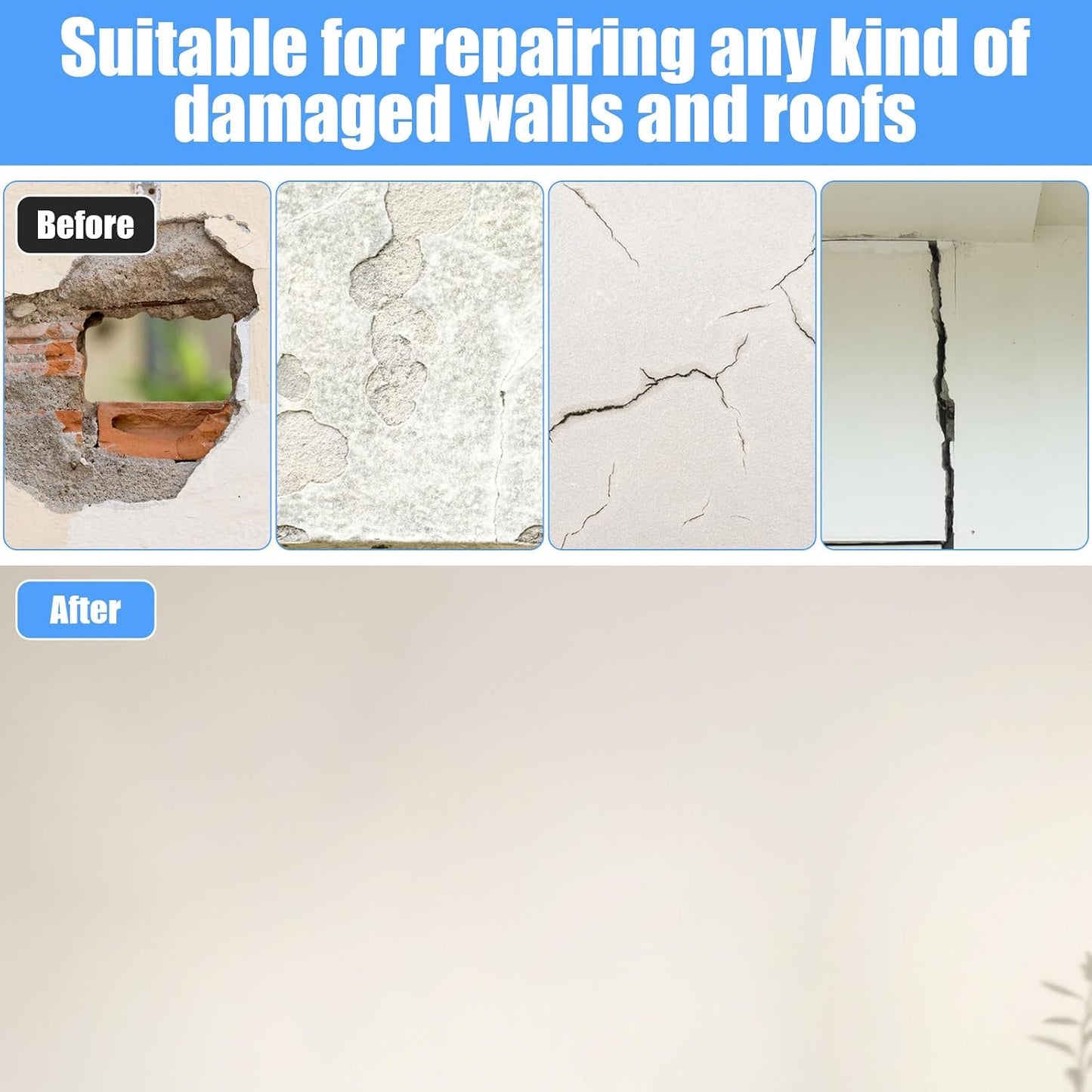 4 Pcs 12 Inch Drywall Repair Kit Self Adhesive Mesh Drywall Repair Patch Set with Scraper Heavy Duty Metal Dry Hole Patch Tools for Large Holes Wall Ceiling Tool(Scraper and 2 Pcs Sandpaper)