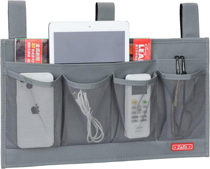 Zafit Hanging Bedside Caddy, Bedside Storage Organizer for Magazine, Phone, Remote control (Classic4 Pockets-Black)