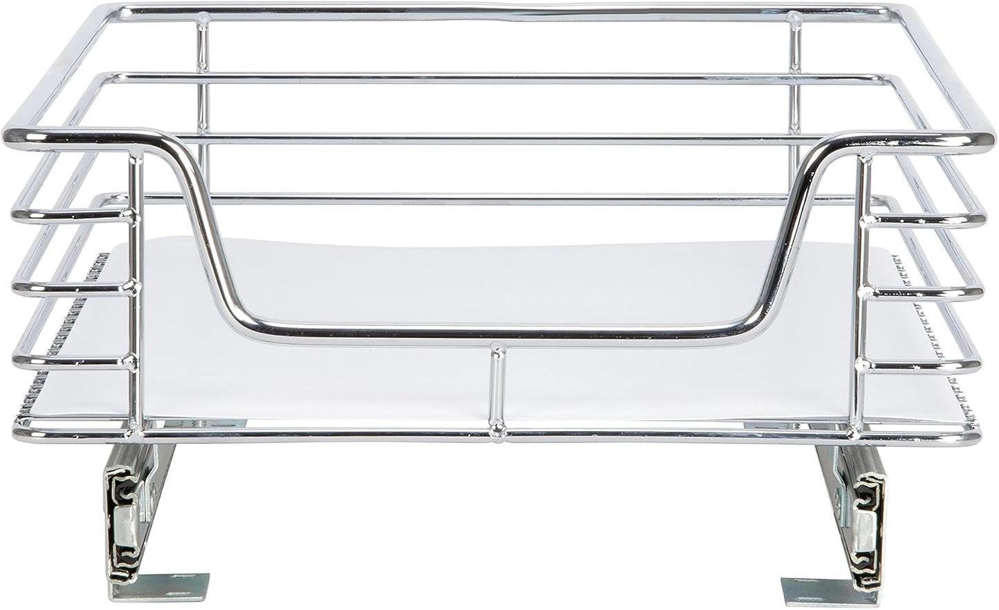 Household Essentials Glidez Multipurpose Chrome-Plated Steel Pull-Out/Slide-Out Storage Organizer for Cookware and Bakeware - 2-Tier Design - Fits Standard Size Cabinet or Shelf, Chrome