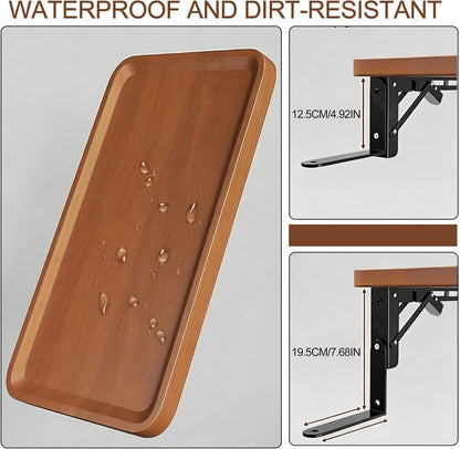 Raised Bedside Shelf for Bed Tray Table Under Mattress，Natural | for Box Spring Plate Platform Bed Nightstand Shelf Bedside Caddy College Dorm Room