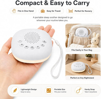 Portable White Noise Machine for Sleeping Baby Adult Office Privacy