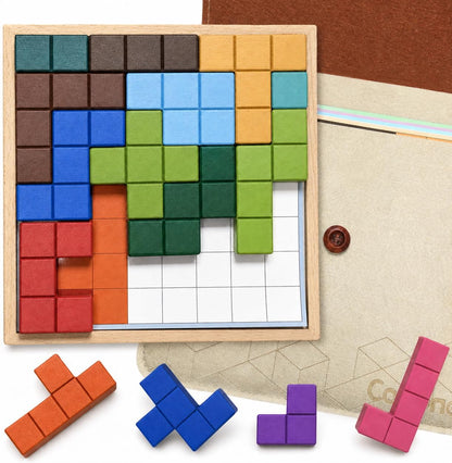 Wooden Tile Matching Game for Seniors with Dementia, 40 Patterns