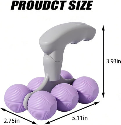 6-Wheel Handheld Massage Roller for Muscle Pain Relief (Blue)