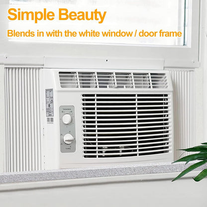 High Density Foam Tape Air Conditioner Window Seal, 1x1 Inch Thick Foam Stripe with Adhesive for Window AC Insulation, Weather Stripping for Doors and Windows Insulation, AC Foam Tape, White
