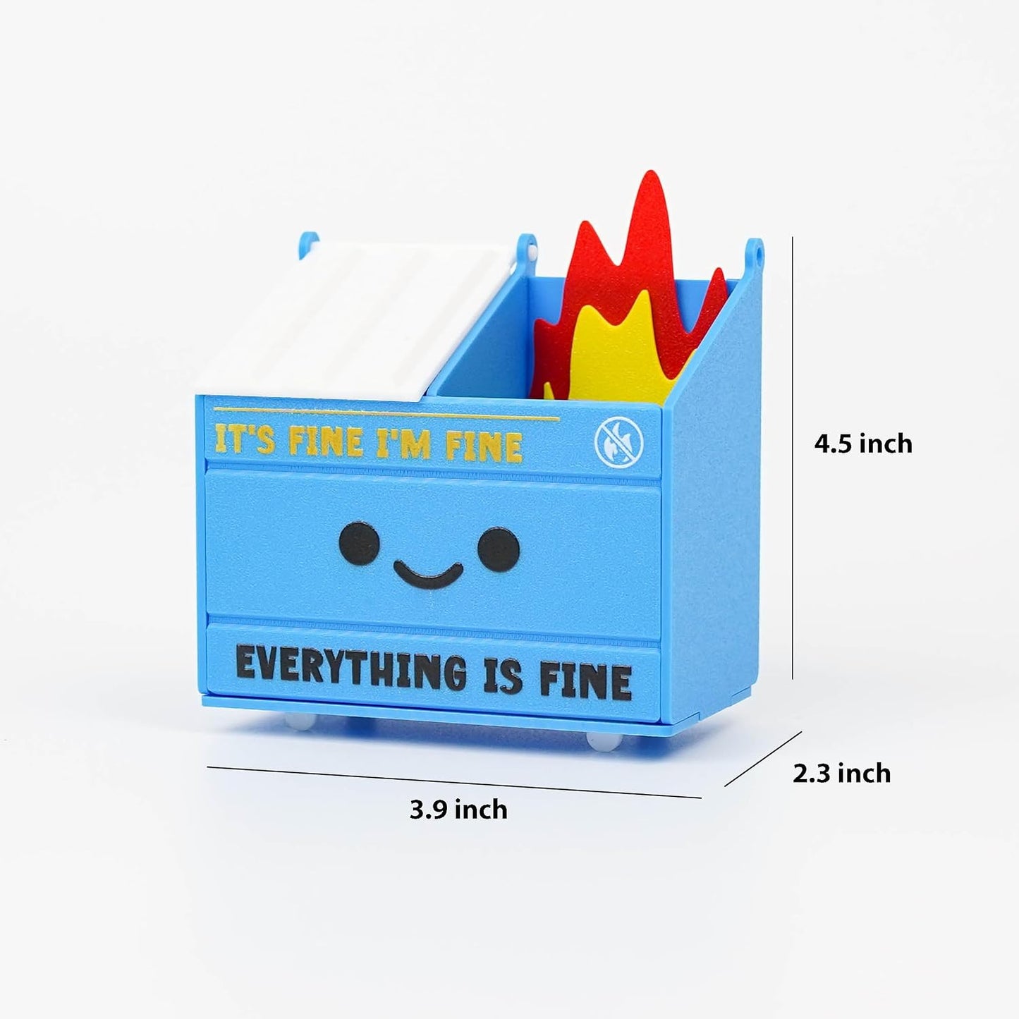 Tian Zhun Dumpster Fire Pencil Holder Funny Magnetic Pen Holder Strong Magnets to Store Marker Pencil Organizer for Refrigerator Whiteboard Locker Home Office or Hospital
