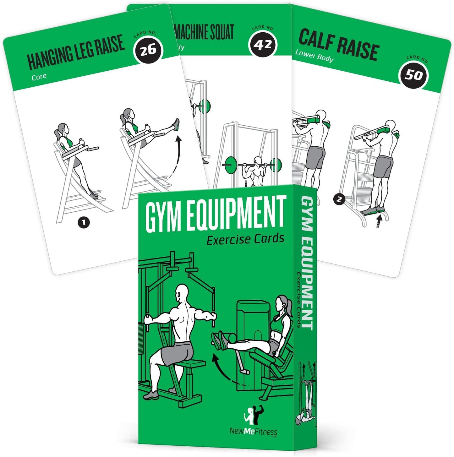 NewMe Fitness Pilates Workout Cards, Instructional Fitness Deck for Women & Men, Beginner Fitness Guide to Training Exercises at Home or Gym