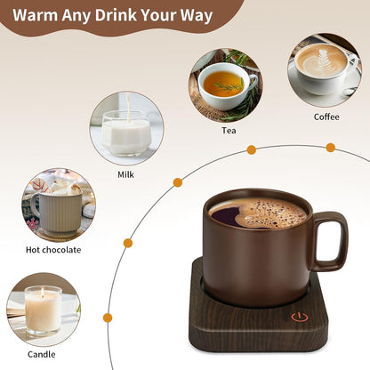 VOBAGA Coffee Mug Warmer Set with Auto Shut Off, 15 oz Coffee Mug Gift Set & 3 Temperature Settings Home Office Desk Accessories Valentine's Day Gift