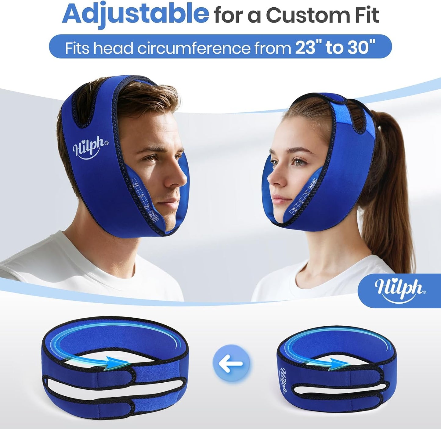 Hilph Jaw Ice Pack Wrap for Wisdom Teeth, TMJ, Large Coverage Therapy | Adjustable Face Ice Wrap with 2 Movable Gel Packs,Cold Therapy for Oral Surgery Recovery, X-shaped Straps for Secure Fit