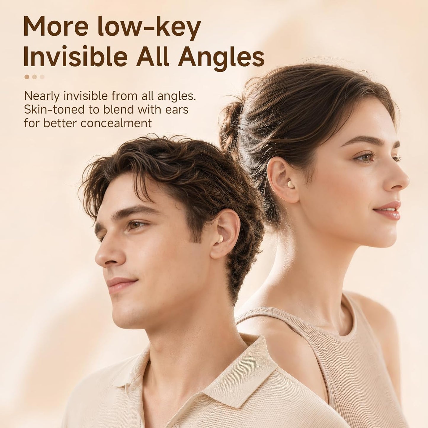 Discreet Invisible Mini Earbuds Wireless Bluetooth Micro Hidden Sleep Tiny Small Earbuds for Sleeping Ear Buds for Small Ears Spy Earpiece Hidden Mini Invisible Headphones for Work Orange