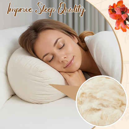 Leinuosen Organic Kapok Orthopedic Roll Pillow 16"x6" – Neck, Back, Knee & Leg Support Bolster – Cervical & Lumbar Roll for Pain Relief, Spinal Alignment – Natural Filling, Adjustable for Bed & Travel