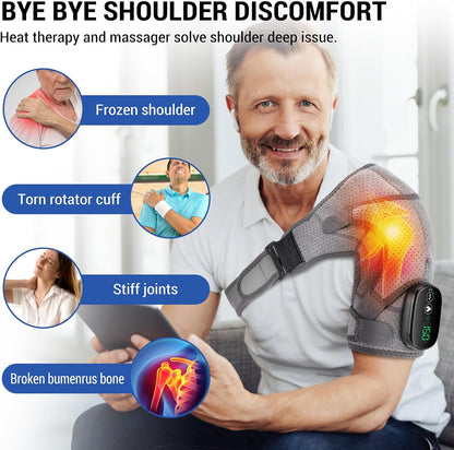 Shoulder Heating Pad with Massage , Shoulder Massager for Pain Relief