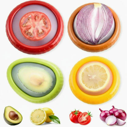 Avocado Saver and Onion Storage - Set of 4 Reusable Storage Containers for Fridge - Ideal for Potatoes, Tomato, Grapes, Garlic, Lemons