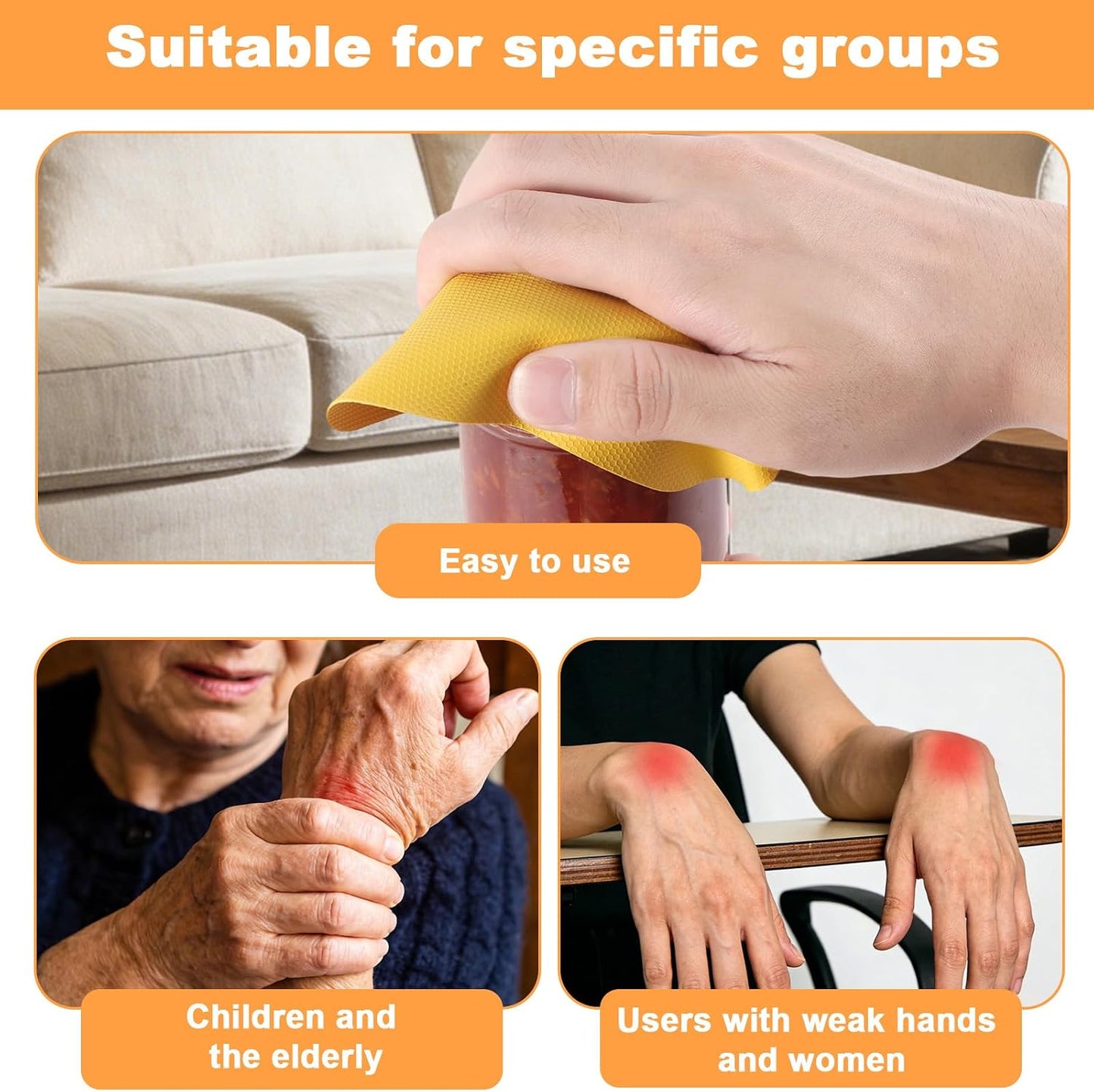 LUTER 4pcs Jar Opener Gripper Pad for Seniors with Weak Hands, Rubber | Multi-function Silicone Bottle Opener Lid Cap Rubber Gripper Pads Kitchen Coasters Gadgets, Light Blue, Green