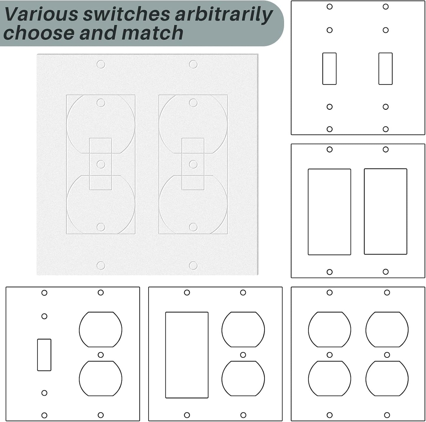 Tondiamo 20 Pcs Outlet Insulation and Draft Sealers Foam Insulation Pads Electrical Outlet Light Switch Covers Wall Gasket, 4.25 x 4.3 Inch