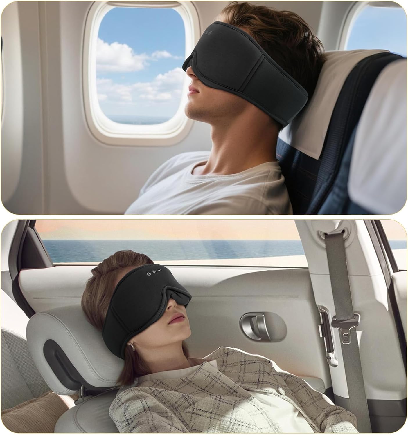 Sleep Mask with Bluetooth 5.4 Headphones, Removable 3D Eye Cups, Timing Sleeping Headphones for Side Sleepers, Wireless Music Eye Mask Speakers for Men, Women, Tech Gifts, Pink