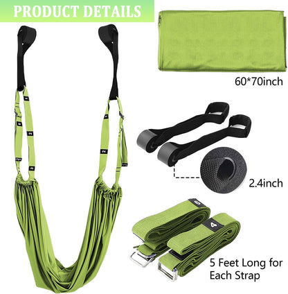 Leg Stretcher Strap Adjustable Fitness Strap Band for Waist Trainer Stretching Door Swing Flexibility Tensile Trainer with Carrying Pouch Back Bend Go Upside-Down for Yoga Practitioner Ballet Dancer Gymnastics Exercises