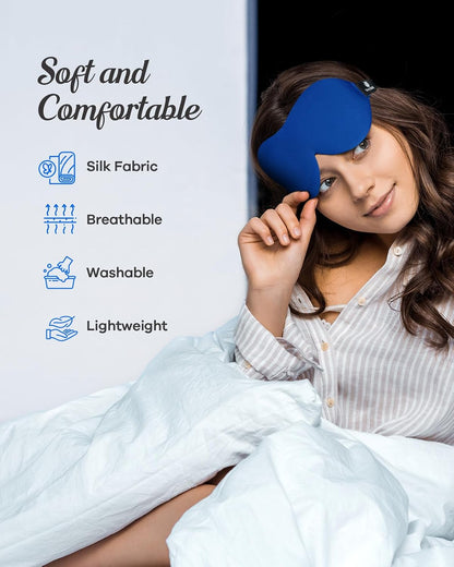 Sleep Mask for Side Sleepers, 3D Contoured Eye Mask for Sleeping, Soft Memory Foam Eye Cover with Adjustable Strap, No Pressure on Eyes, Travel Sleep Mask for Men Women, Shift Work & Naps