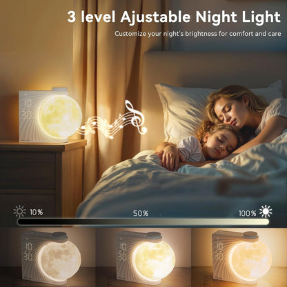 RETEYUNG Sunrise Alarm Clocks Sound Machine Moon Lamp for bedrooms