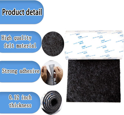 Cuttable Felt Furniture Pads with Sticky Backing,40x4 inch Self Adhesive Felt Sheets,Heavy Duty Felts Strip Roll Felts Tape Protect Hardwood Floors No Scratches No Noise