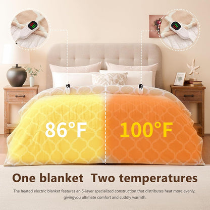 Homemate Heated Blanket Electric Throw - 50“x60“ Heating Blanket with 10 Fast Heat Levels 8 Hours Auto Off Soft Cozy Flannel Over-Heated Protection ETL Certification Keep Warming in Home | Throw with 10 Fast Heat Levels 8 Hours Auto Off Over-Heated