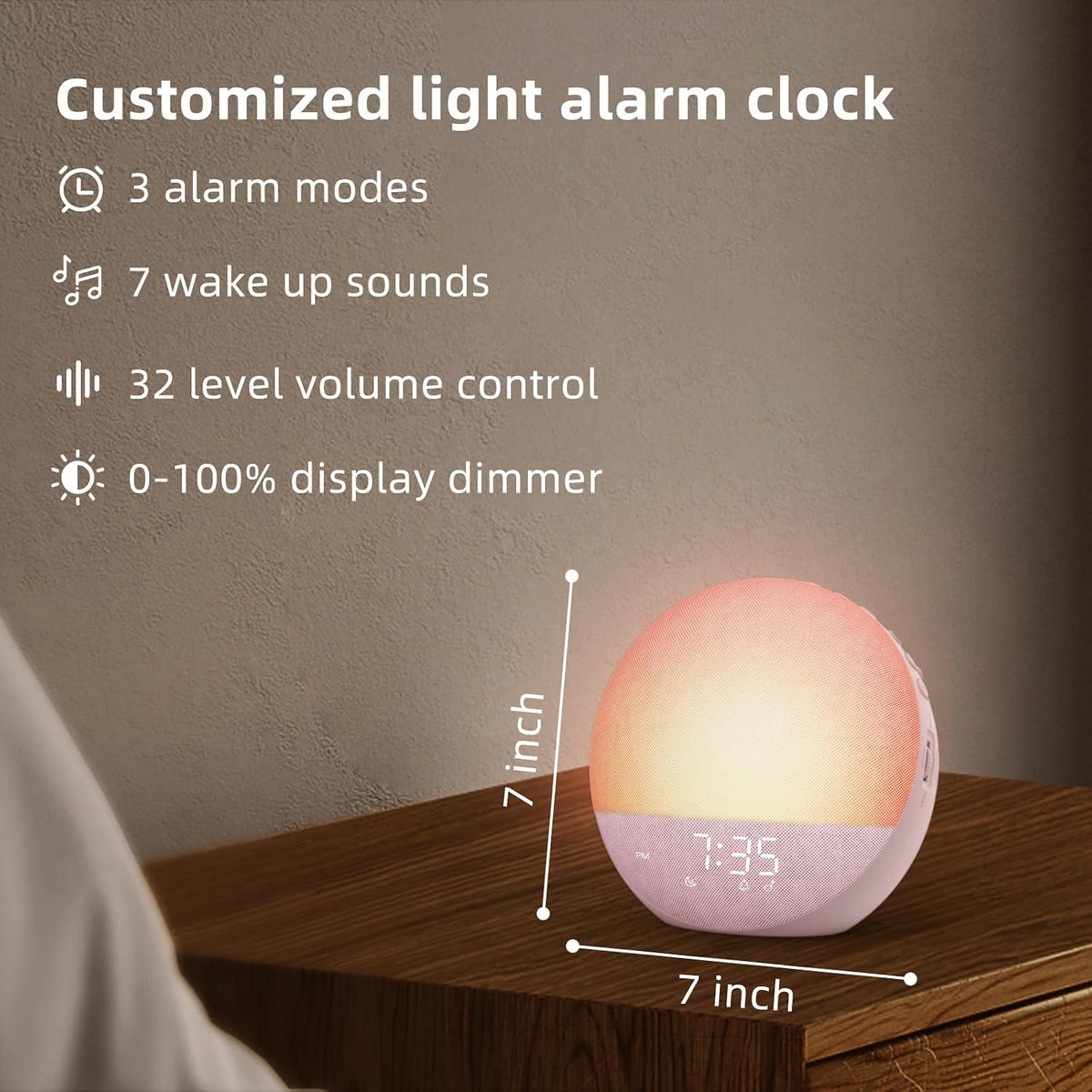 Odokee Sunrise Alarm Clock White Noise Machine: Natural Wake Up Light