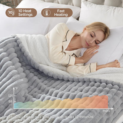 Westinghouse Heated Throw Blanket, 50"x60", Charcoal, ETL Certified