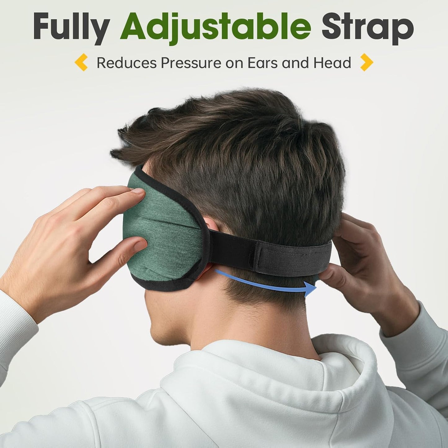 Sleep Headphones with Bluetooth 5.4 Sleep Mask, Bamboo Cotton Music Wireless Bluetooth Eye Mask for Sleeping, Earphones HD Speaker Microphone for Travel