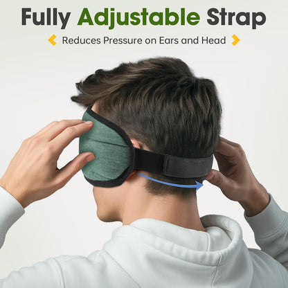 Sleep Headphones with Bluetooth 5.4 Sleep Mask, Bamboo Cotton Music Wireless Bluetooth Eye Mask for Sleeping, Earphones HD Speaker Microphone for Travel