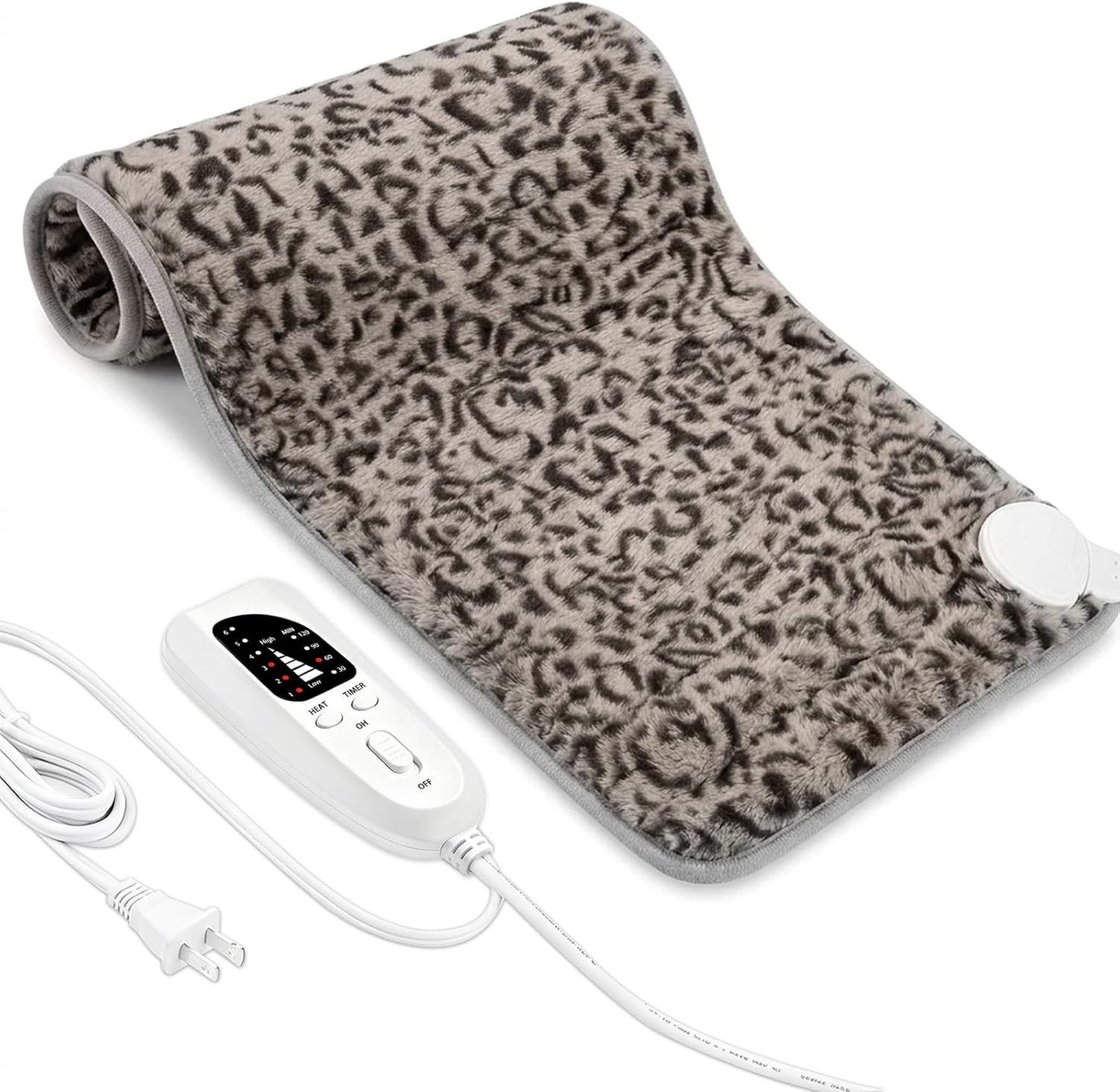 Electric Heating pad with 6 Heat Settings, Auto Shut Off, Dry Electric Heating for Back Neck Knee Arms Legs Shoulder Heat Pads for Christmas Birthday Father Mother's Day (24"X12", Gray Green)