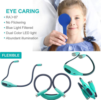 Neck Reading Light, Book Light for Reading in Bed, LED Reading Light with 3 Colors, 3 Brightness Levels, USB Rechargeable Hands Free Reading Lamp for Reader Knitting Camping Repairing Green