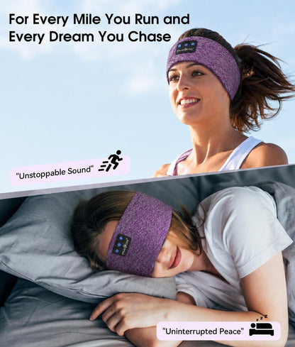 MUSICOZY Sleep Headphones Bluetooth 5.4 Headband, Wireless Earphones Music Sleep Earbuds Sleeping Eye Mask with HD Stereo Speakers for Workout Running Travel Yoga, Ideal Gifts for Men Women Mom Dad
