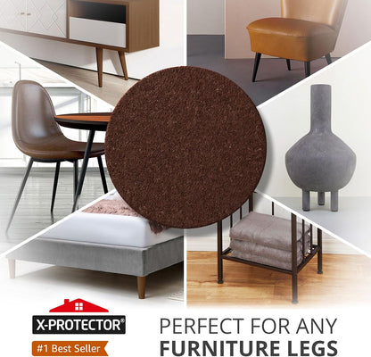 X-Protector Felt Furniture Pads - 20 PCS 6 x 1/2" - Premium Felt Strips | with Adhesive Backing - Rectangular Furniture Pads for Hardwood Floors - Cut Furniture Felt Pads to Size You Need! (Beige)
