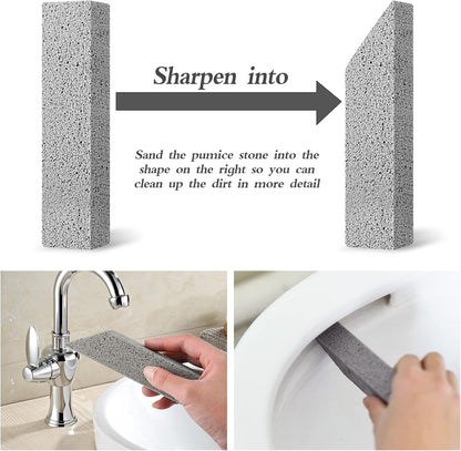 6 Pack Pumice Stone for Toilet Cleaning, Hard Water Rings & Stains | Bowl Stick,Powerfully Cleans Hard Water Rings, Calcium Buildup & Stains, Suitable for Cleaning Toilet, Bathtubs