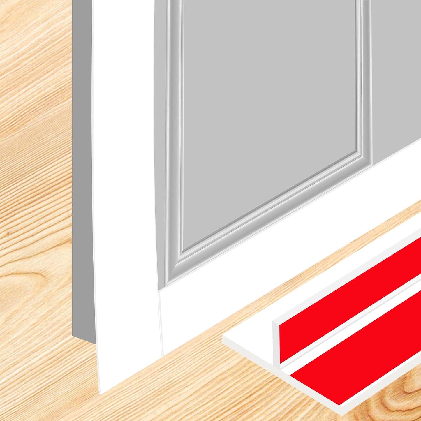 ToLanbbt T-Shaped Door Draft Stopper 1.97 in x 20 FT Silicone Weather Stripping Door Seal Double-Sided Adhesive Draft Seal Tape for Doors Windows and Shower Glass Gaps, Side, Frame, Clear