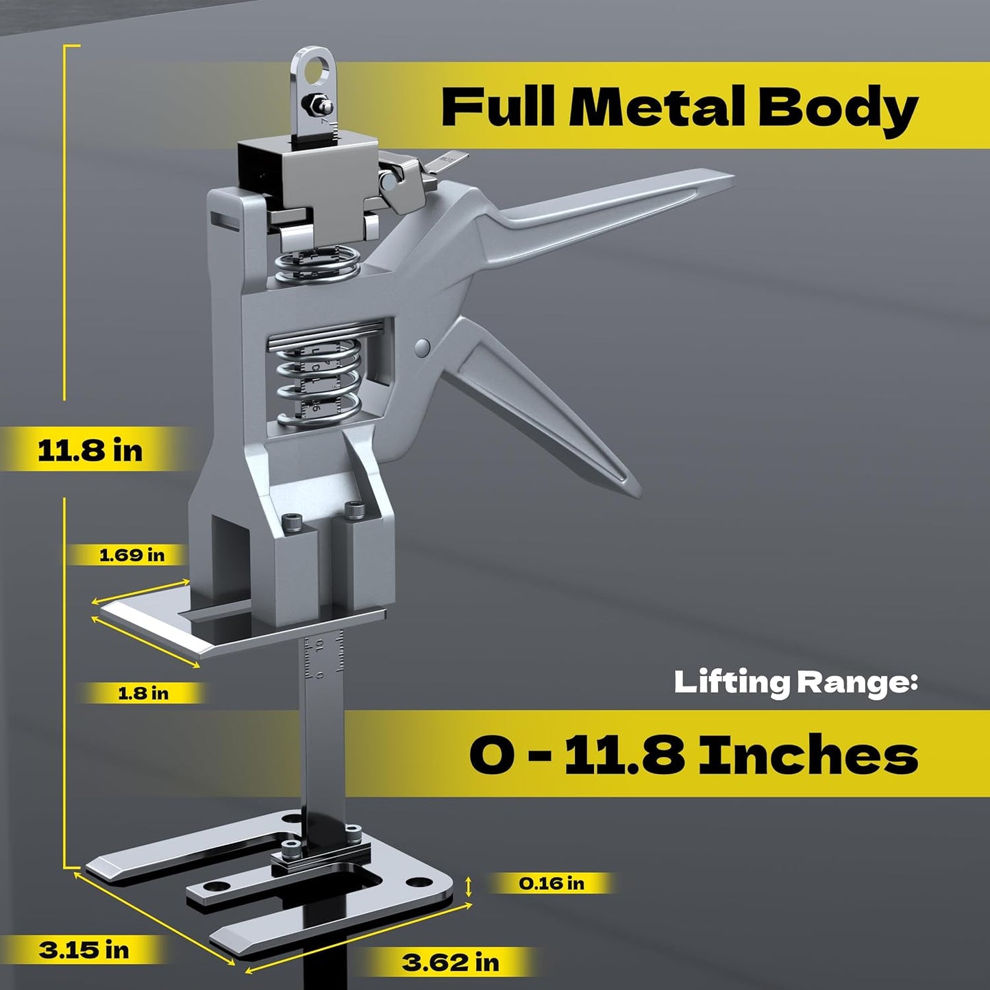 KJE 2Pcs Metal Labor Saving Arm Jack, 440 lbs Load Capacity Height Adjustment Lifting Tool, 12 Inch All-Steel Furniture Jack for Door Panel, Cabinet, Wall Tile Positioning and Installation