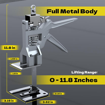 KJE 2Pcs Metal Labor Saving Arm Jack, 440 lbs Load Capacity Height Adjustment Lifting Tool, 12 Inch All-Steel Furniture Jack for Door Panel, Cabinet, Wall Tile Positioning and Installation