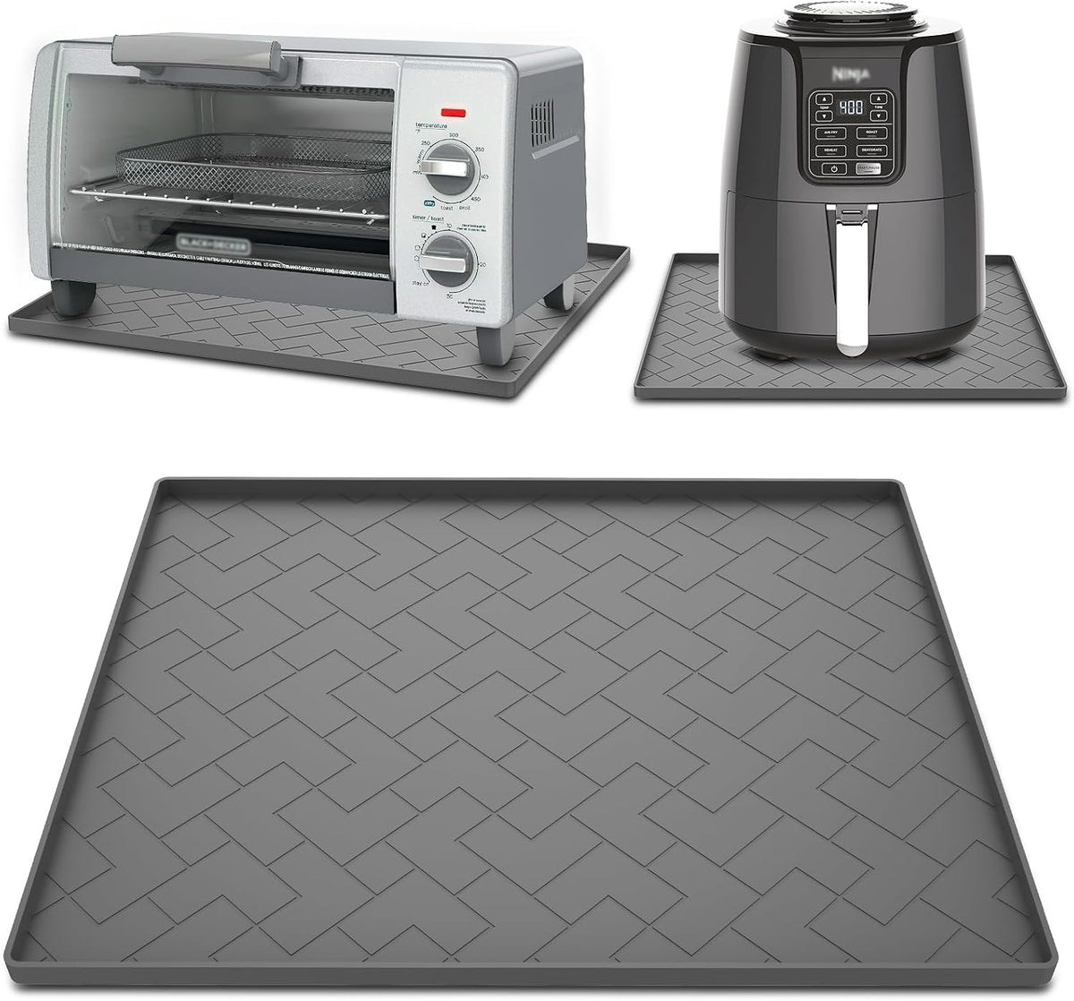 Silicone Heat Resistant Mat For Air Fryer-18''x15''x0.5''Perfect for Ninja,Cosori,Chefman and Most Air Fryers Bottom Silicone air fryer accessories-Protects Countertops From Damage and Scratches