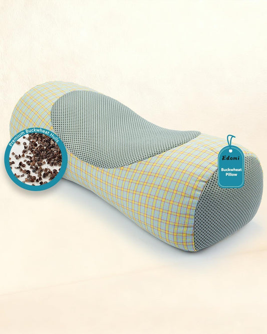Buckwheat Cervical Neck Roll Pillow,17.7"x5.9" Firm Support Neck Bolster with Washable Cover, Adjustable Hard Cylinder Round Pillow with Buckwheat Hulls, for Office Lunch Breaks Sleeping,Pink