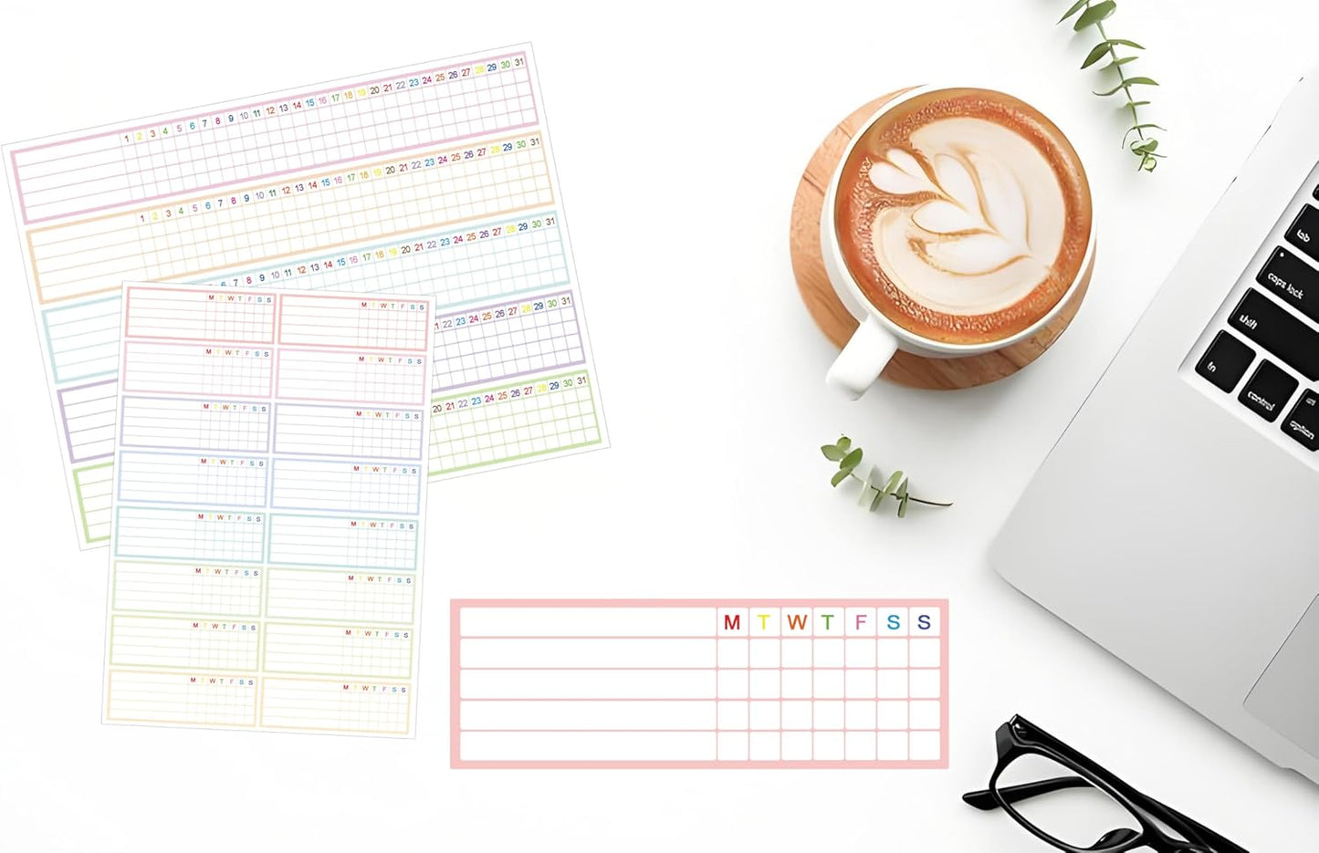 Writable Weekly & Monthly Habit Tracker Stickers,Goals Habits Track Labels for Planners,Scrapbooks,Journa