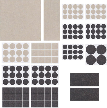 143-Piece Felt Furniture Pads, Anti-Scratch Furniture Felt Pads, Self-Adhesive Chair Leg Floor Protectors for Hardwood Floors, Brown and Beige, HOME MASTER HARDWARE
