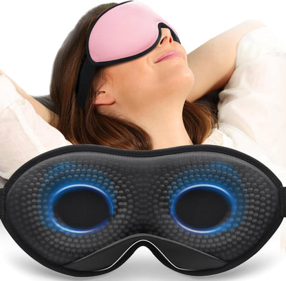 MABAO Weighted Sleep Mask, 100% Blackout Blindfold for Sleeping, Black