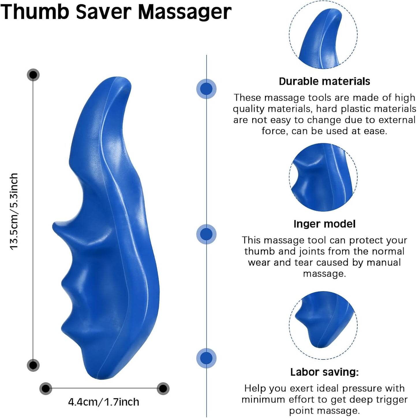 Nuanchu 2 Pcs Green Thumb Saver Massage Tool Deep Tissue Massager for Pressure Reflexology Professional Neck Shoulder Back Foot Stress Relief