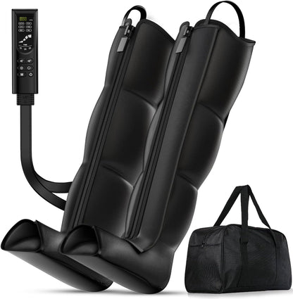 Leg Compression Boots: Full Leg Compression Massager with 6 Modes, 8 Intensities, 3 Timers – Relaxation Pressure for Muscle Soreness – FSA Eligible Gift for Mom, Dad (Black, Medium)